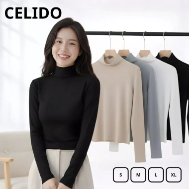 Áo giữ nhiệt CELIDO cổ lọ 6cm cotton dày co giãn, thắt eo tôn dáng, giảm 20% Tết 2.026 2 Áo giữ nhiệt CELIDO cổ lọ 6cm cotton dày co giãn, thắt eo tôn dáng, giảm 20% Tết 2.026 2