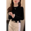 Áo giữ nhiệt nữ ren phối, cổ tròn dài tay phong cách Hàn Quốc, thun cotton mềm, ưu đãi 85k – A444 PANOSI 8