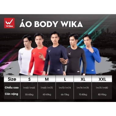 Áo giữ nhiệt thể thao Wika ôm body co giãn, thoải mái khi vận động, giảm giá 82.999₫