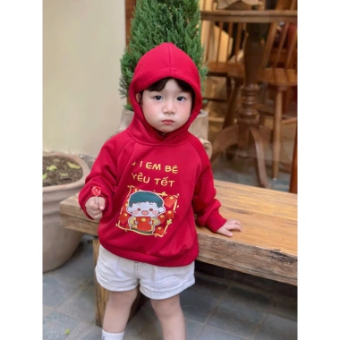 Áo Hoodie Đỏ trẻ em in hình Tết 6-26kg, siêu mềm, giảm giá 22% chỉ 114.000₫ 6