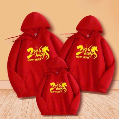 Áo hoodie Tết 2.026 - áo nỉ 5 người, đồng phục Anh Nga, 60.000đ giảm từ 72.000đ