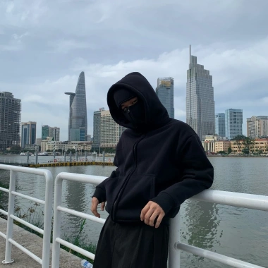 Áo Hoodie Zip Balaclava Ninja GOPYA 2 mũ - Nỉ bông dày dặn, túi trong, xỏ ngón, 135.700₫ 5
