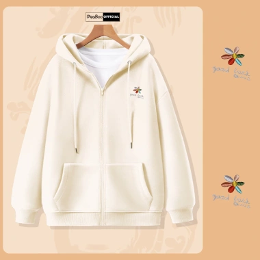 Áo Hoodie Zip Thêu Unisex PEABOO HZ BST01 Mini Nỉ Bông Form Rộng Mũ 2 Lớp 3 Áo Hoodie Zip Thêu Unisex PEABOO HZ BST01 Mini Nỉ Bông Form Rộng Mũ 2 Lớp 3