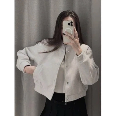Áo khoác bomber dạ ép dáng ngắn croptop nữ thu đông 2.026 - Giá ưu đãi 159k