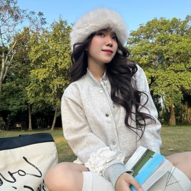 Áo Khoác Bomber Dạ Ép Dáng Ngắn Croptop Nữ Thu Đông Mặc Tết 2.026 Giá 215k 3