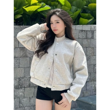 Áo Khoác Bomber Dạ Ép Nữ Dáng Ngắn Croptop Thu Đông - Phong Cách Tết 2.025 Giá 169k 5