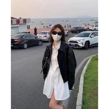 Áo khoác bomber da unisex chống gió, chống nước, siêu ngầu, năng động, thời trang