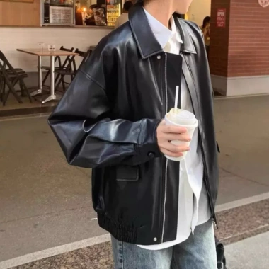 Áo khoác bomber da unisex chống gió, chống nước, siêu ngầu, năng động, thời trang