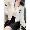 Áo khoác bomber dù nữ croptop logo thêu cực yêu - giảm giá 99k (giá gốc 118.800₫) 2