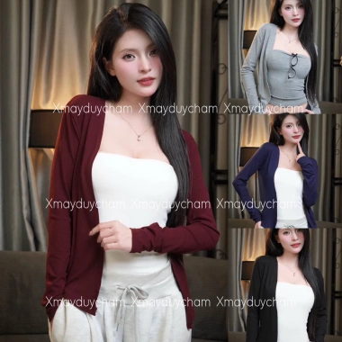 Áo khoác cadigan dài nữ basic cotton mịn ôm body - Giá chỉ 72.000đ giảm từ 91.440đ 2