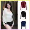 Áo khoác cardigan dài thun co giãn basic thanh lịch, hotgirl mùa thu đông