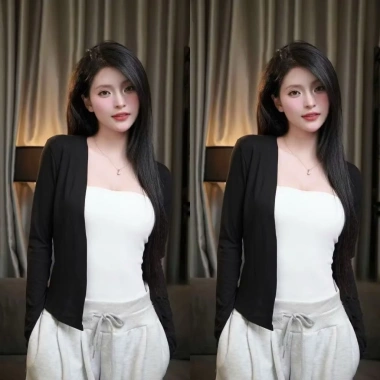 Áo khoác cardigan dáng dài nữ thun co giãn basic thanh lịch, hotgirl mùa thu đông, chuẩn Hàn Quốc - giá chỉ 55k (giảm từ 70k)