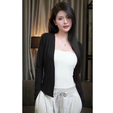 Áo khoác cardigan dáng dài nữ thun co giãn basic thanh lịch, hotgirl mùa thu đông, chuẩn Hàn Quốc - giá chỉ 55k (giảm từ 70k)