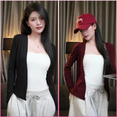 Áo khoác cardigan dáng dài nữ thun co giãn basic thanh lịch, hotgirl mùa thu đông, chuẩn Hàn Quốc - giá chỉ 55k (giảm từ 70k) 9 Áo khoác cardigan dáng dài nữ thun co giãn basic thanh lịch, hotgirl mùa thu đông, chuẩn Hàn Quốc - giá chỉ 55k (giảm từ 70k) 9