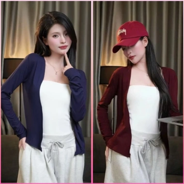 Áo khoác cardigan dáng dài nữ thun co giãn basic thanh lịch, hotgirl mùa thu đông, chuẩn Hàn Quốc - giá chỉ 55k (giảm từ 70k)
