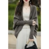 Áo khoác cardigan dệt kim hình kén, tay cánh dơi rộng rãi cho nữ - 203.760 VND