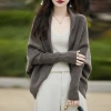 Áo khoác cardigan dệt kim hình kén, tay cánh dơi rộng rãi cho nữ - 203.760 VND 2