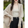 Áo khoác cardigan dệt kim hình kén, tay cánh dơi rộng rãi cho nữ - 203.760 VND 4