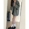 Áo khoác cardigan dệt kim unisex thu đông, màu trơn rộng rãi, giảm 20% - 154.700₫ 4