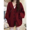 Áo khoác cardigan đỏ rộng Mtee CA14 phong cách Hàn Quốc - Giá chỉ 189.000₫ 2