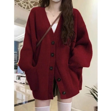 Áo khoác cardigan đỏ rộng Mtee CA14 phong cách Hàn Quốc - Giá chỉ 189.000₫