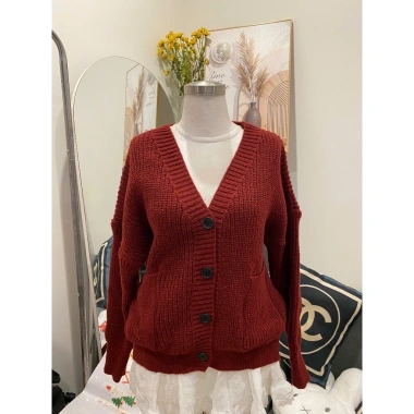 Áo khoác cardigan đỏ rộng Mtee CA14 phong cách Hàn Quốc - Giá chỉ 189.000₫