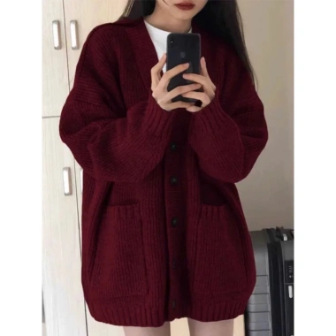 Áo khoác cardigan đỏ rộng Mtee CA14 phong cách Hàn Quốc - Giá chỉ 189.000₫