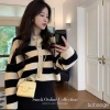 Áo khoác cardigan len croptop cúc vàng kẻ sọc Hàn Quốc, giao Tết, QCCC, 159k 2