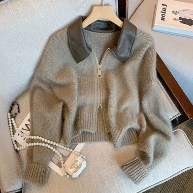Áo khoác cardigan len croptop khóa kéo 2 chiều, cổ sơ mi DABA SP252 - Giá 199k 6 Áo khoác cardigan len croptop khóa kéo 2 chiều, cổ sơ mi DABA SP252 - Giá 199k 6