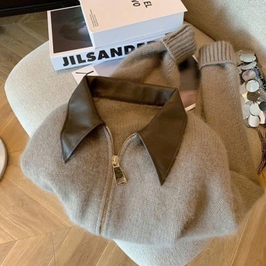 Áo khoác cardigan len croptop khóa kéo 2 chiều, cổ sơ mi DABA SP252 - Giá 199k 8 Áo khoác cardigan len croptop khóa kéo 2 chiều, cổ sơ mi DABA SP252 - Giá 199k 8