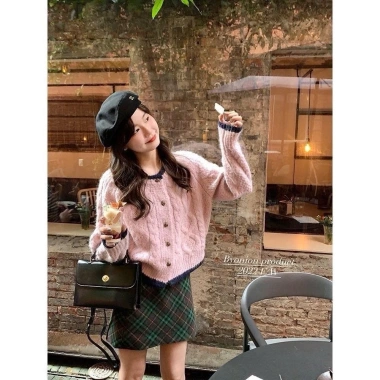 Áo khoác cardigan len vặn thừng xoắn pastel thu đông HMBOUTI SP28 giao trước Tết 179k