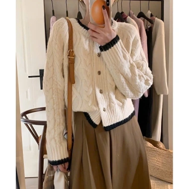 Áo khoác cardigan len vặn thừng xoắn pastel thu đông HMBOUTI SP28 giao trước Tết 179k