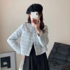 Áo khoác caro xanh dương dạ tweed nữ mỏng nhẹ, cardigan ôm body phong cách Y2K - 180.400₫ 10