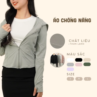 Áo khoác chống nắng lụa băng mát lạnh UPF 50+ slimfit ôm body co dãn tôn dáng 280.000₫ 6