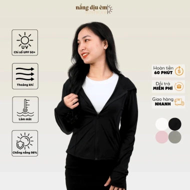 Áo khoác chống nắng lụa băng mát lạnh UPF 50+ slimfit ôm body co dãn tôn dáng 280.000₫ 9
