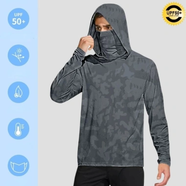 Áo khoác chống nắng nam cao cấp, mũ trùm kín mặt thông hơi, chống UV - 158.981₫