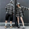 Áo khoác chống nắng nam nữ Flannel Form rộng cotton caro dày dặn - 75.500đ DOKYJI 4