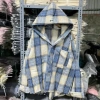 Áo khoác chống nắng nam nữ Flannel Form rộng cotton caro dày dặn - 75.500đ DOKYJI 8