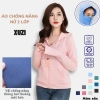 Áo khoác chống nắng nữ 2 lớp XUZI – Thân ngắn, vải thông hơi, đai gấu to, dày dặn, ngăn UV bảo vệ da, giá 165.000₫