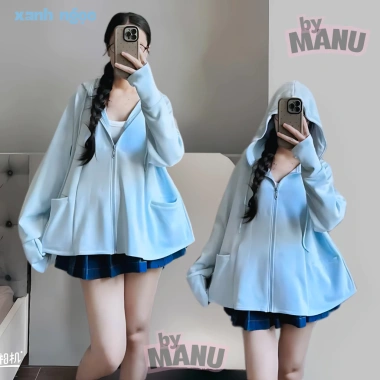 Áo khoác chống nắng nữ Umi Su cao cấp, dày dặn, dài xoè trẻ trung, túi trong khóa kéo, chống UV, giá 94.000₫