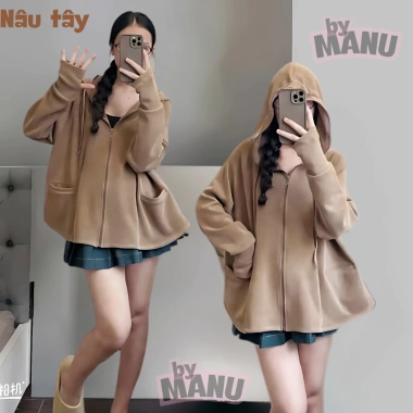 Áo khoác chống nắng nữ Umi Su cao cấp, dày dặn, dài xoè trẻ trung, túi trong khóa kéo, chống UV, giá 94.000₫