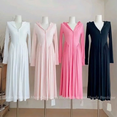 Áo khoác chống nắng toàn thân nữ 2 lớp dáng váy, vải thun mịn mát, bảo vệ UV - Huyền Boutiques 4