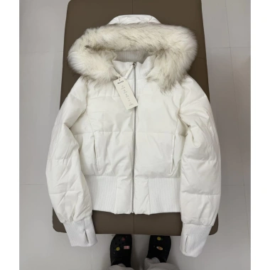 Áo khoác cotton ngắn cổ lông chắp vá Hàn Quốc ấm áp mùa đông giảm giá Tết 480k