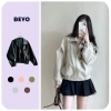 Áo khoác da 1 lớp boxy form rộng croptop bomber trendy thời trang năng động, giá 205k