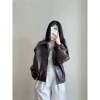 Áo khoác da 1 lớp boxy form rộng croptop bomber trendy thời trang năng động, giá 205k 5