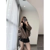 Áo khoác da 2 lớp form rộng cúc đôi bo chun viền gấu siêu xinh - chỉ 49.000đ 4