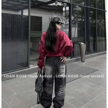 Áo khoác Da bomber nữ croptop ngắn form rộng cá tính Ulzzang Giá chỉ 269.551₫