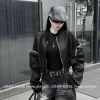 Áo khoác Da bomber nữ croptop ngắn form rộng cá tính Ulzzang Giá chỉ 269.551₫ 4