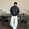 Áo Khoác Da Chần Bông Unisex Cổ Bẻ Khóa Kéo Retro Đường Phố - Phong Cách Cá Tính 6