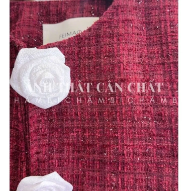 Áo khoác dạ nữ A.690 croptop tay dài cổ tròn kim tuyến, 3 hoa, khuy cài - 165.000₫ 7
